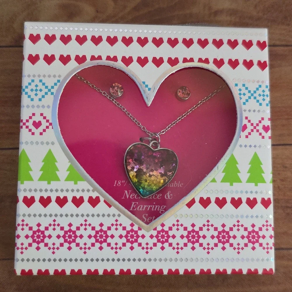 Heart Necklace and Earring Set 18